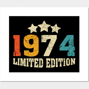 Vintage 1974, 50th Birthday Gift Posters and Art